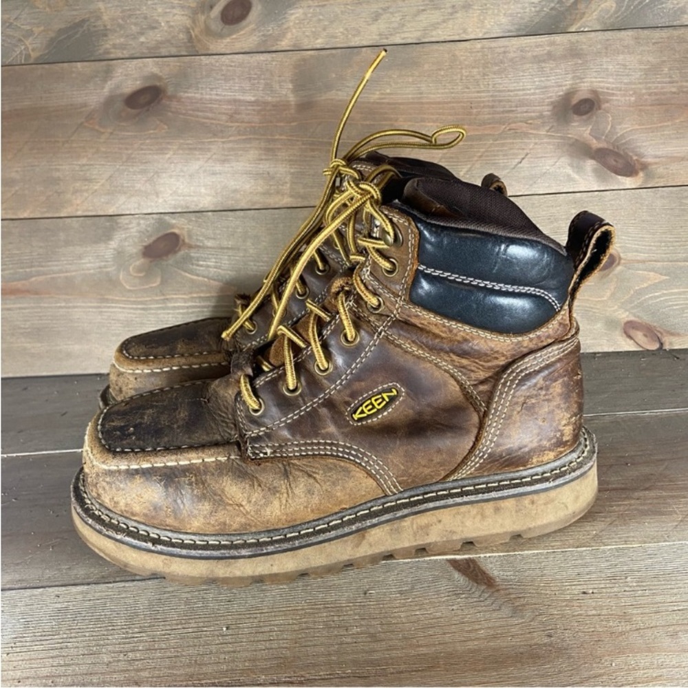 Keen utility Cincinnati Mens size 9 shoes brown leather steel toe work boots